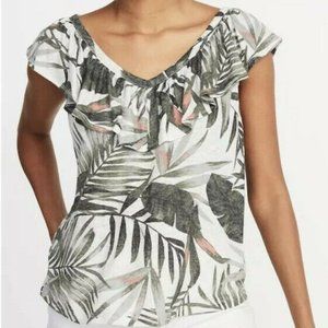Old Navy Palm Print V-Neck Top